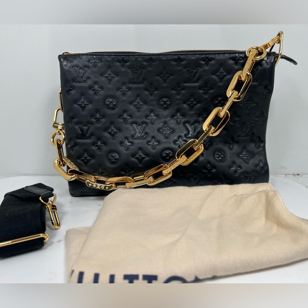 Louis Vuitton Coussin Bag Monogram Embossed Lambskin MM (black)